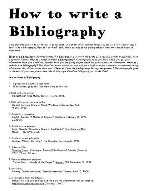 How to write a bibliography?