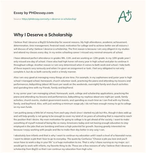 How to write a scholarship essay about why you deserve it?