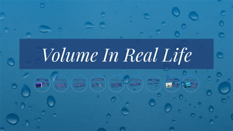 How would you use volume in real life?