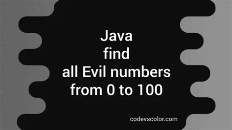 Is 0 an evil number?