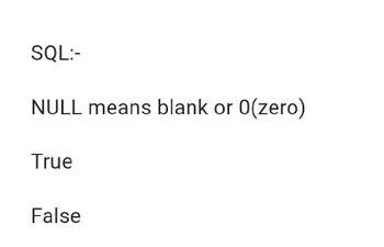 Is 0 true or false in SQL?