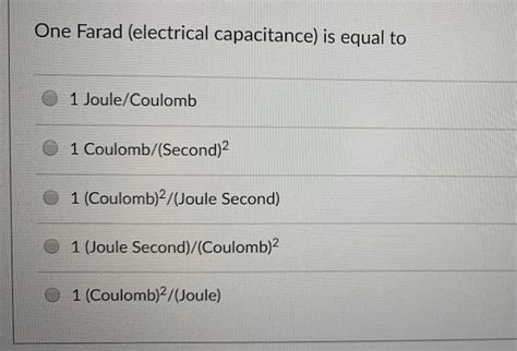 Is 1 farad equal to C?