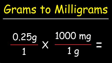 Is 1 gram equal to 1000 mg?