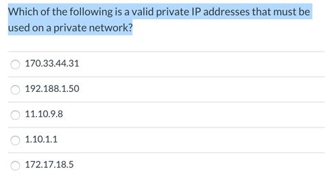 Is 10.0 0.1 a valid private IP address?