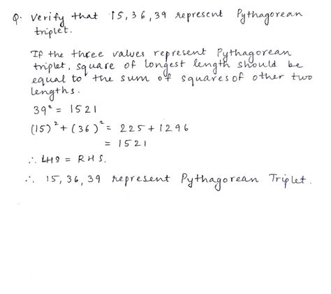 Is 15 36 39 a Pythagorean triplet?