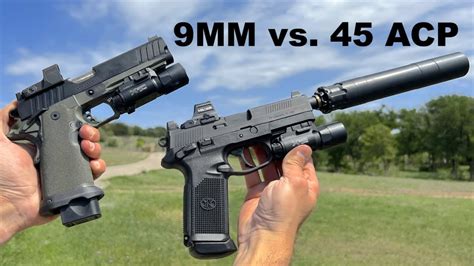 Is 45 ACP quieter than 9mm?