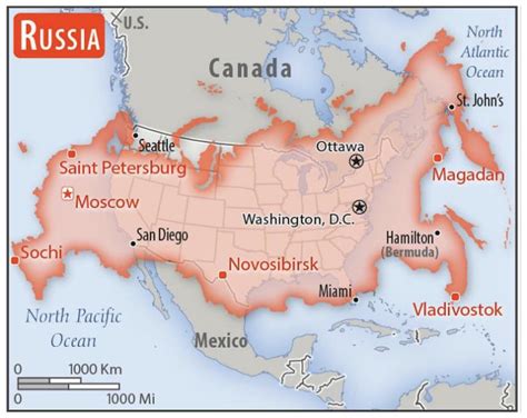 Is Canada and US bigger than Russia?