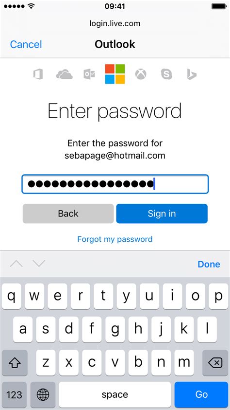 Is Exchange password same as Hotmail?