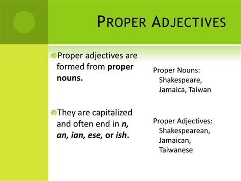 Is Jamaican an adjective?