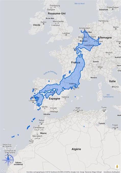 Is Japan larger than Spain?