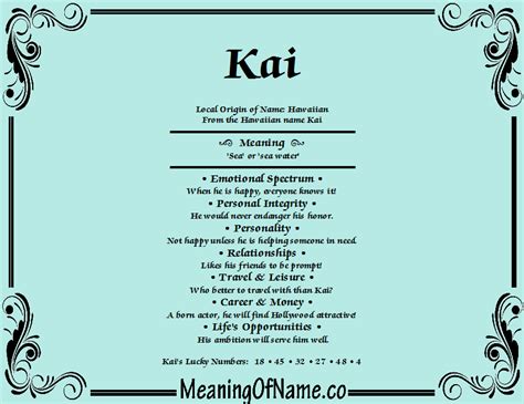 Is Kai a girl's name?