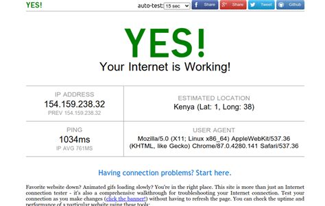Is My Internet working test?