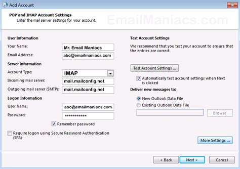 Is Outlook an IMAP account?