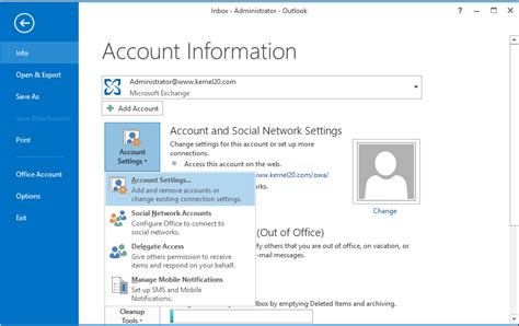 Is Outlook connected to Exchange?