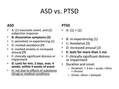 Is PTSD more chronic than ASD?