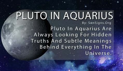 Is Pluto in Aquarius good?