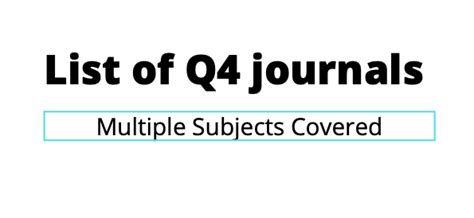 Is Q4 journal good?