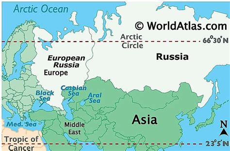 Is Russia called a country because it lies on two continents?