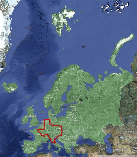 Is Texas the size of Europe?