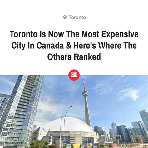 Is Toronto the most expensive city in Canada?