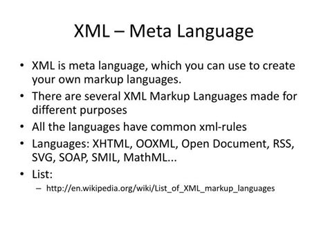 Is XML a meta language?