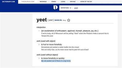 Is YEET in the official dictionary?