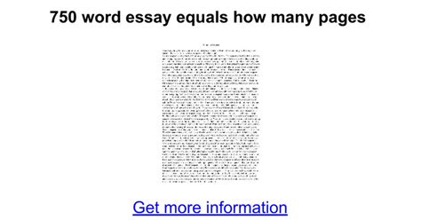Is a 750 word essay long?