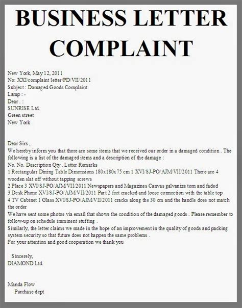 Is a complaint letter a formal letter?
