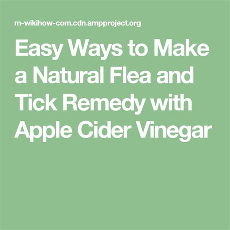 Is apple cider vinegar a tick repellent?
