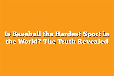 Is baseball the hardest sport mentally?