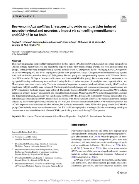 Is bee venom neurotoxic?