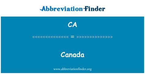 Is ca an abbreviation for Canada?