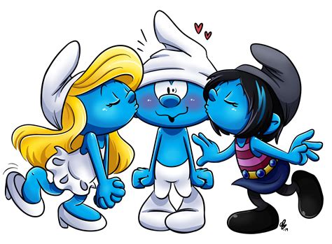 Is clumsy in love with Smurfette?