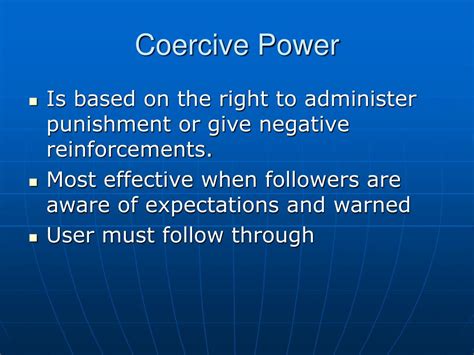 Is coercive power a power position?