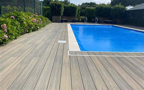 Is decking slippery around pool?