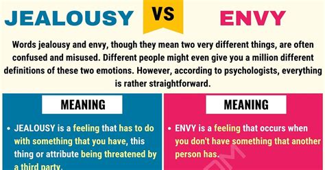 Is envy a jealousy?
