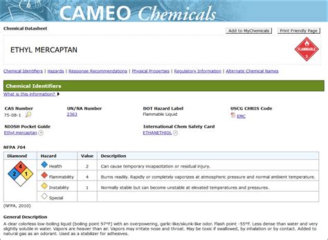 Is ethyl mercaptan toxic?