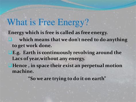 Is free energy is possible?