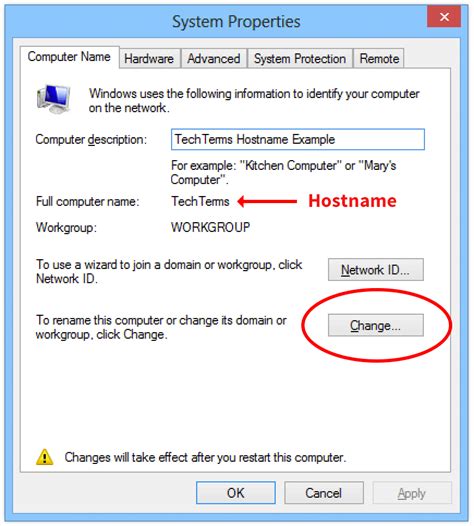 Is hostname the same as computer name?