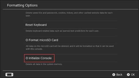 Is initialize console the same as factory reset?