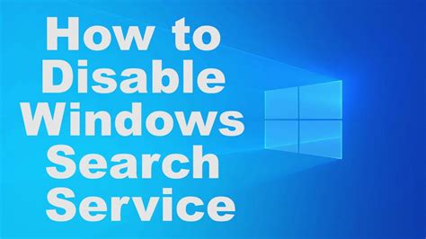 Is it OK to disable Windows search service?