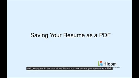 Is it OK to save resume as PDF?