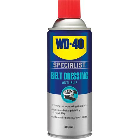 Is it OK to spray wd40 on car belts?