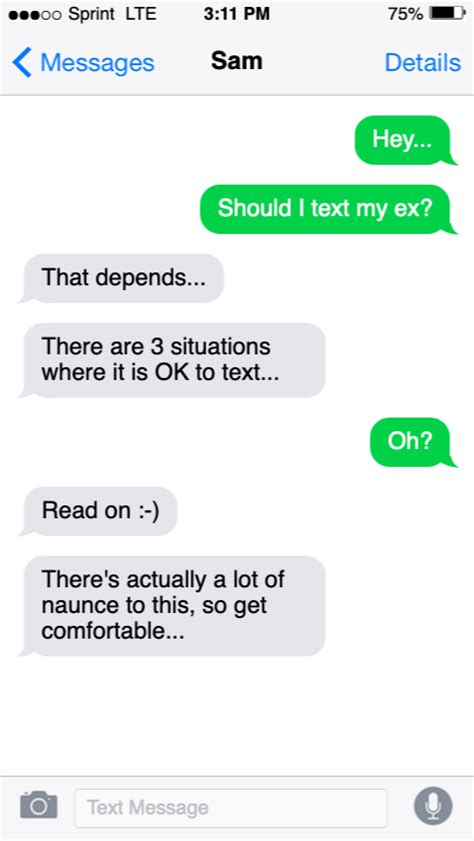 Is it OK to text your ex husband?