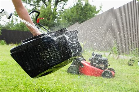 Is it OK to wash lawn mower?