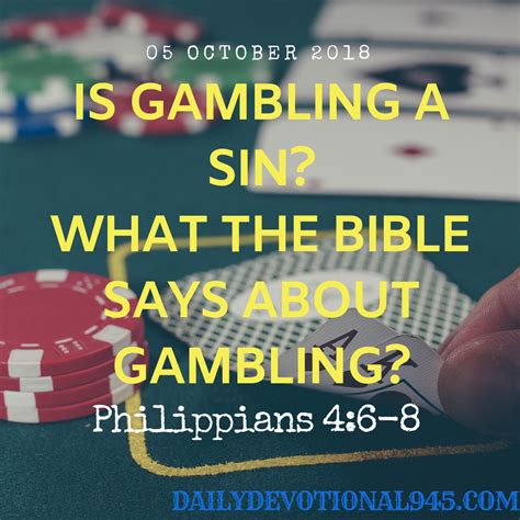 Is it a sin to gamble?