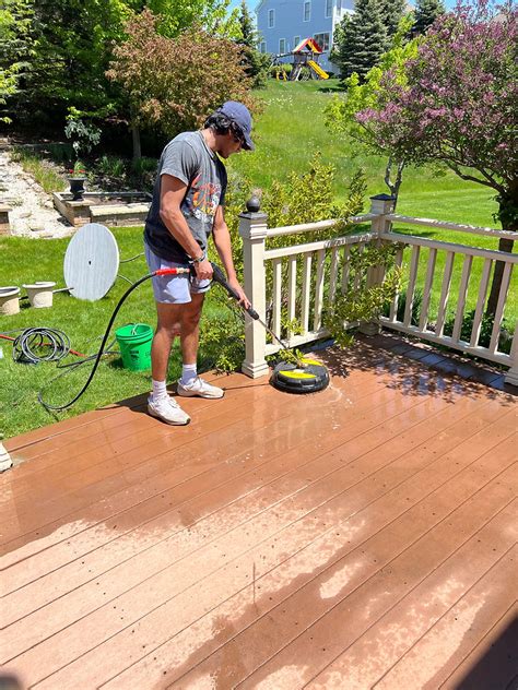 Is it better to pressure wash or sand a deck?
