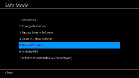 Is it better to rebuild database or initialize PS4?