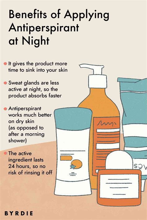 Is it better to use deodorant or antiperspirant at night?