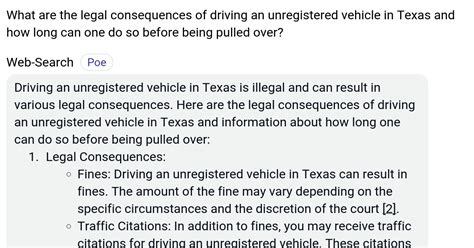 Is it illegal to drive an unregistered car in Texas?